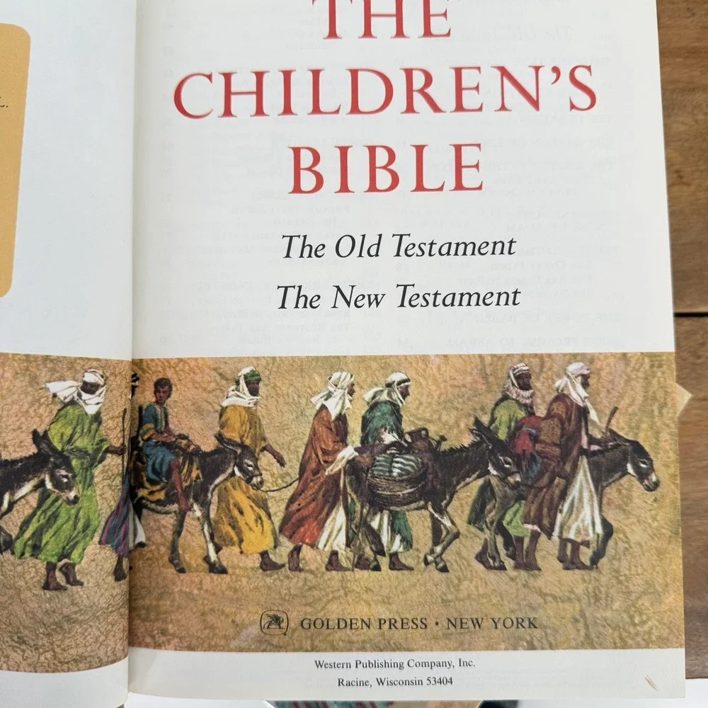 Two VTG 1965 The Children's Bible First Edition Matte Glossy Illustrated Stories